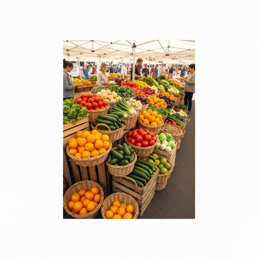 Fresh produce and whole foods display
